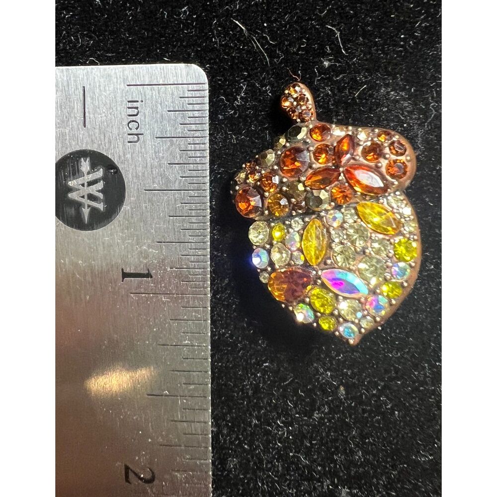 Sparkling Squirrel and Acorn Rhinestone Brooch Set Vintage‑Style Gemstone Brooch - Picture 9 of 10